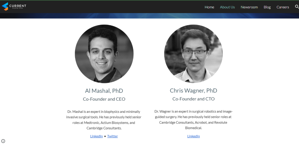 The team of the current surgical that is cofounder CEO and cofounder CTO