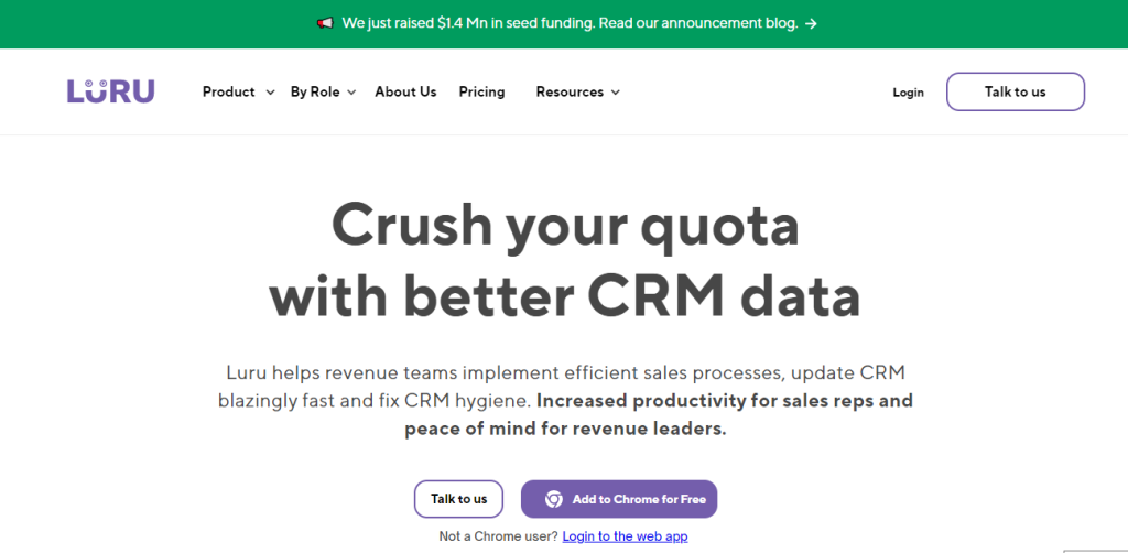 Crush your quota with better CRM data with Luru