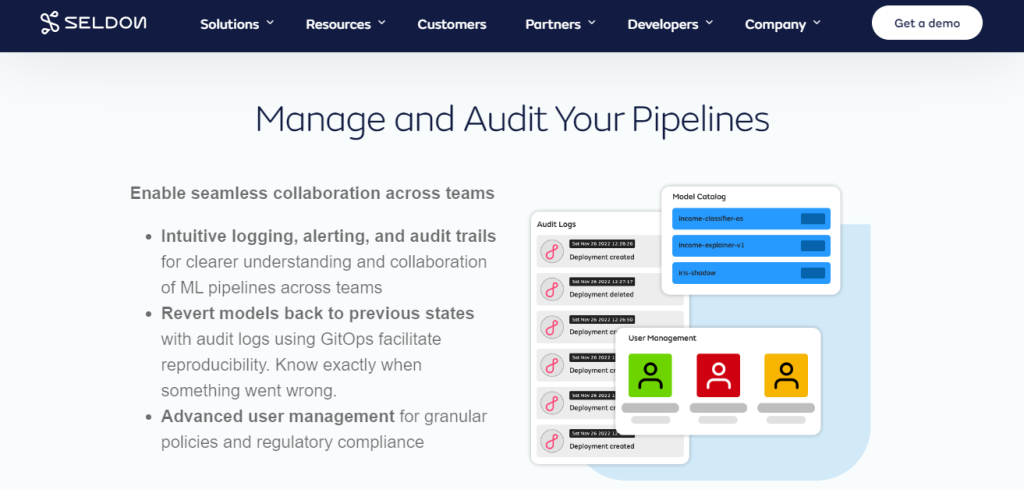 Visit how seldon can manage and audit your pipelines