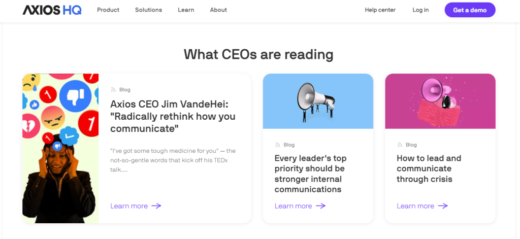 Axios what CEO are reading