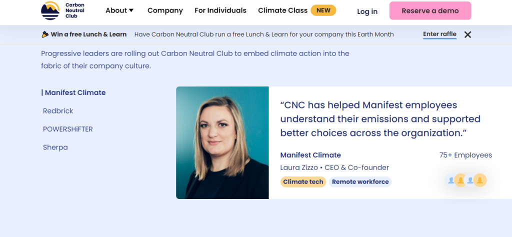 The Menifest Climate of Carbon Neutral club 