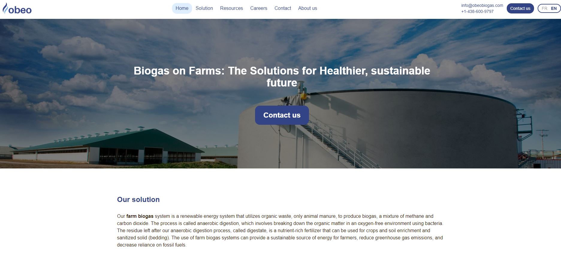 Obeo Biogas, a Montreal-based renewable energy startup has just raised $3 million in seed funding