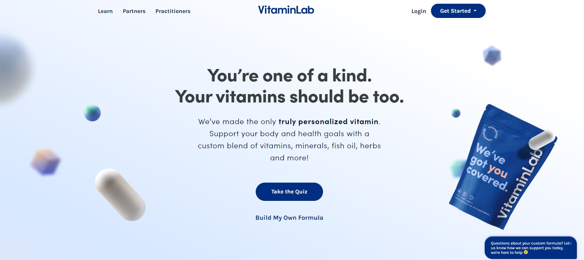 VitaminLab’s unique powder or capsule vitamin packs are designed to cover your recommended vitamin and mineral requirements